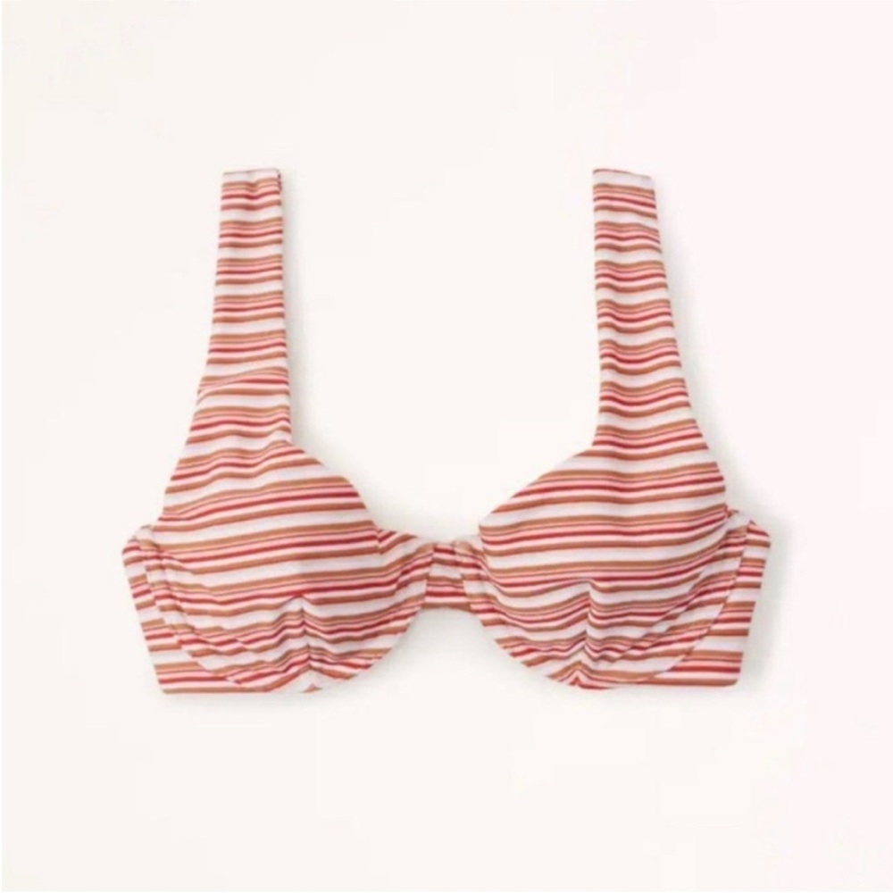 Abercrombie wide strap underwire bikini top- red stripe